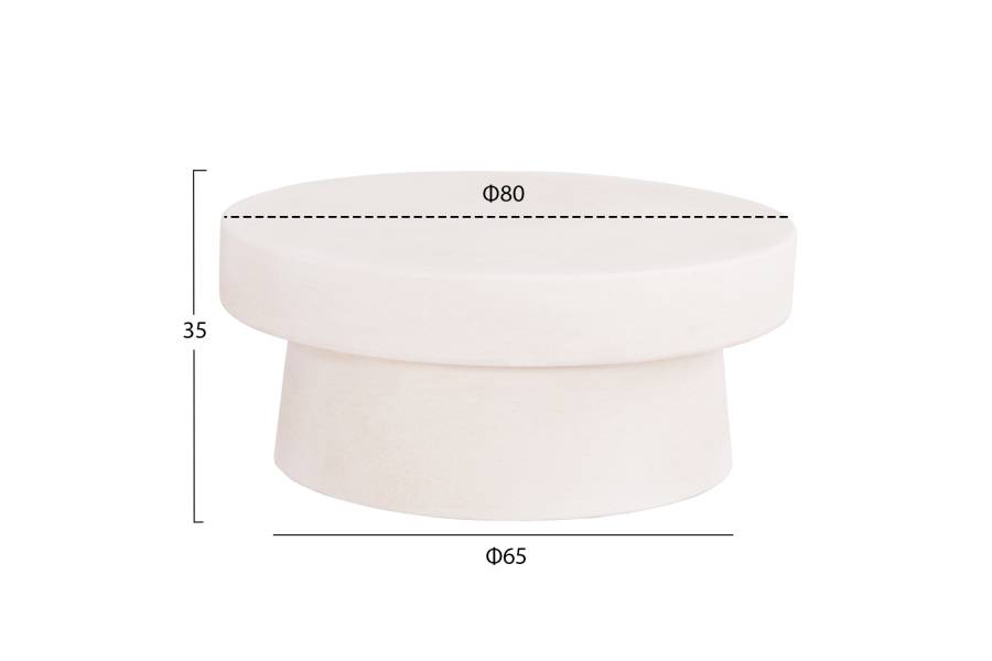 ΤΡΑΠΕΖΙ ΣΑΛΟΝΙΟΥ ΣΤΡΟΓΓΥΛΟ ΣΕΙΡΑ SANTORINI HM18050 MDF ΣΕ ΥΠΟΛΕΥΚΟ ΧΡΩΜΑ Φ80x35Υεκ.