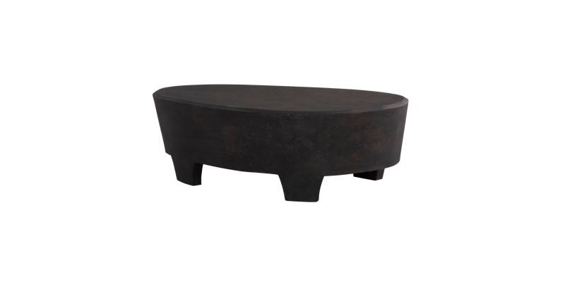 ΤΡΑΠΕΖΙ ΣΑΛΟΝΙΟΥ ΟΒΑΛ ΣΕΙΡΑ SANTORINI HM18066 MDF ΣΕ ΜΑΥΡΟ ΧΡΩΜΑ 100x60x33Υεκ.