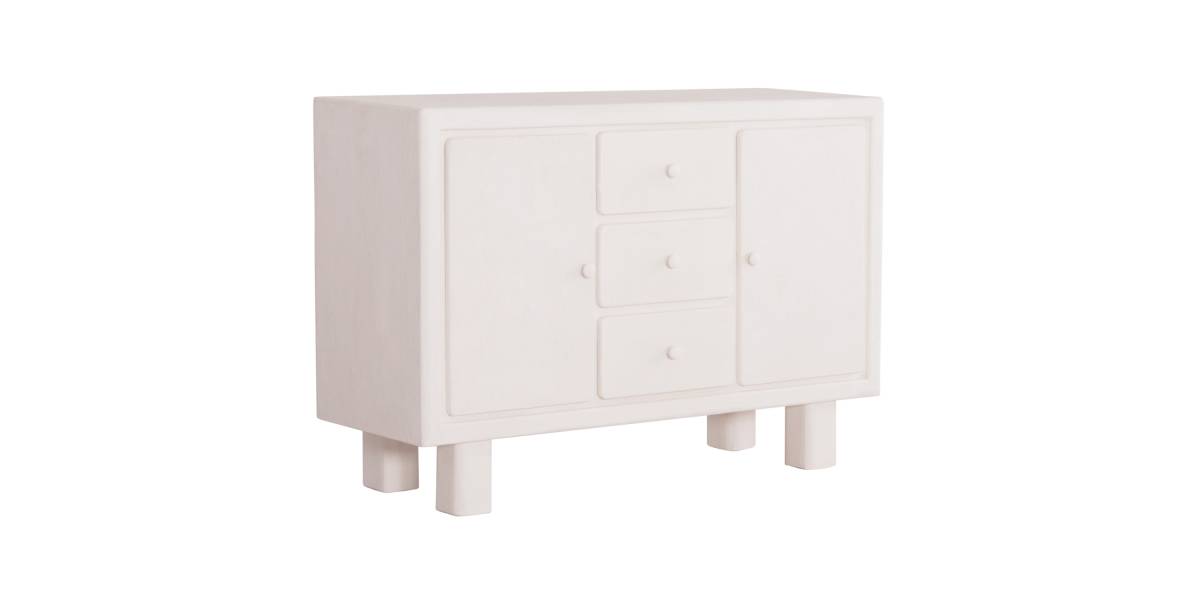 ΜΠΟΥΦΕΣ ΣΕΙΡΑ SANTORINI HM18048 MDF ΣΕ ΥΠΟΛΕΥΚΟ ΧΡΩΜΑ-3 ΣΥΡΤΑΡΙΑ & 2 ΠΟΡΤΕΣ 120x38x80Υεκ.