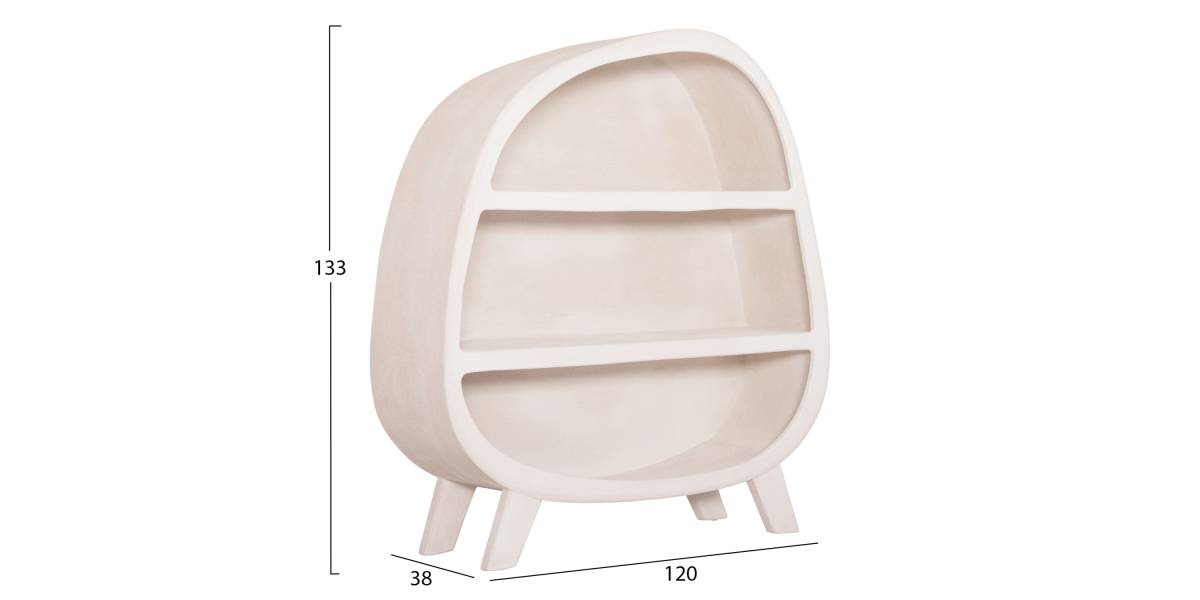 ΡΑΦΙΕΡΑ ΣΕΙΡΑ SANTORINI HM18060.01 MDF ΣΕ ΥΠΟΛΕΥΚΟ ΧΡΩΜΑ 120x38x133Υεκ.