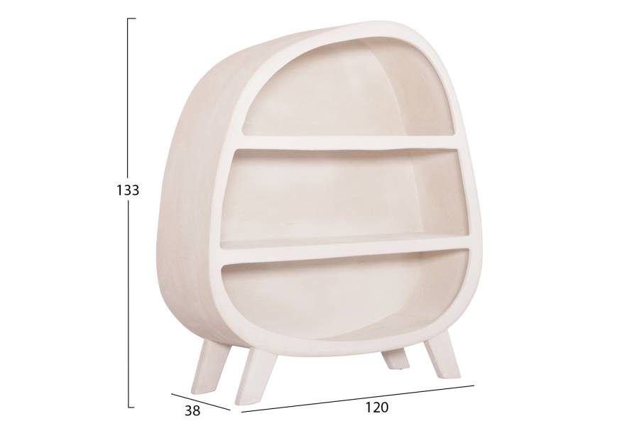 ΡΑΦΙΕΡΑ ΣΕΙΡΑ SANTORINI HM18060.01 MDF ΣΕ ΥΠΟΛΕΥΚΟ ΧΡΩΜΑ 120x38x133Υεκ.