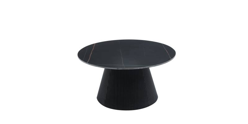 ΤΡΑΠΕΖΙ ΣΑΛΟΝΙΟΥ DUNCAN HM18022.01 ΚΕΡΑΜΙΚΟ TOP-MDF ΒΑΣΗ-ΜΑΥΡΟ Φ80x41Υεκ.