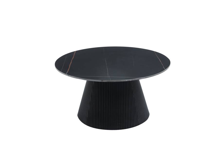 ΤΡΑΠΕΖΙ ΣΑΛΟΝΙΟΥ DUNCAN HM18022.01 ΚΕΡΑΜΙΚΟ TOP-MDF ΒΑΣΗ-ΜΑΥΡΟ Φ80x41Υεκ.