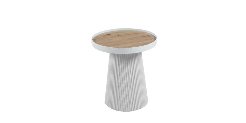 ΤΡΑΠΕΖΑΚΙ ΒΟΗΘΗΤΙΚΟ DENTON HM18023.02 MDF TOP ΦΥΣΙΚΟ ΞΥΛΟΥ-ΒΑΣΗ ΛΕΥΚΗ Φ45x51,5Υεκ.