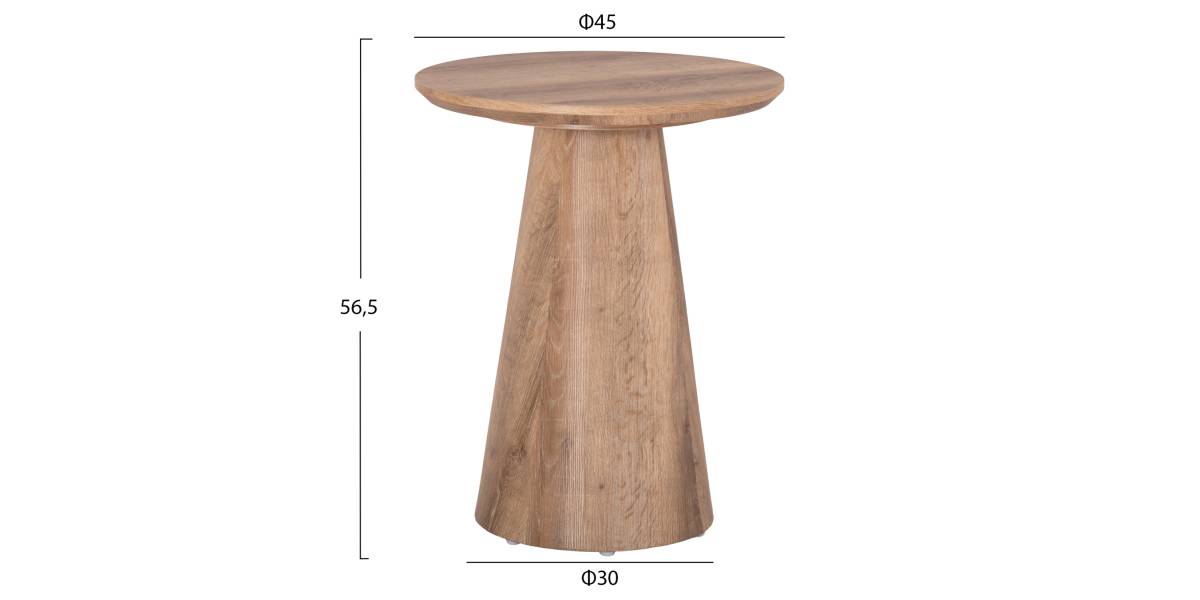 ΒΟΗΘΗΤΙΚΟ ΤΡΑΠΕΖΑΚΙ KARAN HM18029 MDF ΣΕ ΦΥΣΙΚΟ ΧΡΩΜΑ ΞΥΛΟΥ Φ45x56,5Υεκ