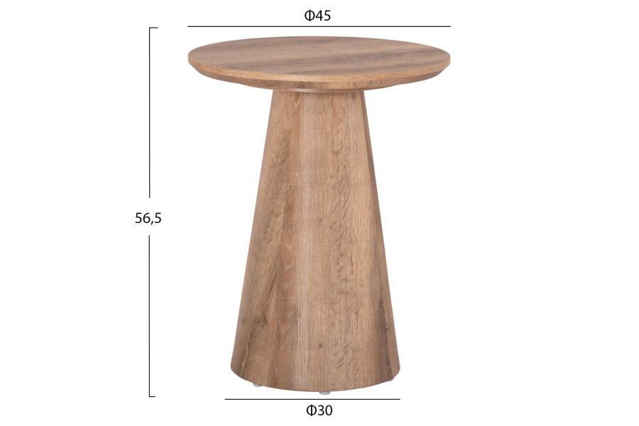 ΒΟΗΘΗΤΙΚΟ ΤΡΑΠΕΖΑΚΙ KARAN HM18029 MDF ΣΕ ΦΥΣΙΚΟ ΧΡΩΜΑ ΞΥΛΟΥ Φ45x56,5Υεκ