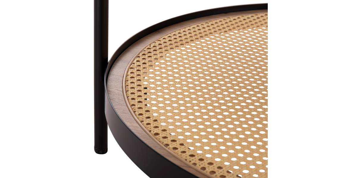 ΤΡΑΠΕΖΙ ΣΑΛΟΝΙΟΥ SEITZ HM18030 ΓΥΑΛΙ TOP-ΜΕΤΑΛΛΟ-RATTAN ΣΕ ΦΥΣΙΚΟ Φ80x45Υεκ.