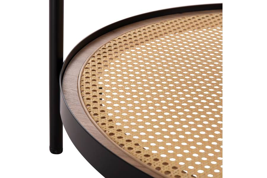 ΤΡΑΠΕΖΙ ΣΑΛΟΝΙΟΥ SEITZ HM18030 ΓΥΑΛΙ TOP-ΜΕΤΑΛΛΟ-RATTAN ΣΕ ΦΥΣΙΚΟ Φ80x45Υεκ.