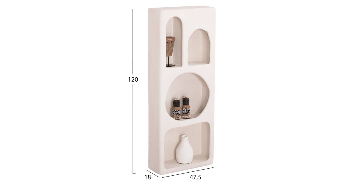 ΡΑΦΙΕΡΑ ΤΟΙΧΟΥ ΣΕΙΡΑ SANTORINI HM18069 MDF ΣΕ ΥΠΟΛΕΥΚΟ ΧΡΩΜΑ 47,5x18x120Υεκ.