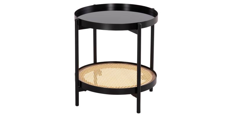 ΒΟΗΘΗΤΙΚΟ ΤΡΑΠΕΖΙ SEITZ HM18031 ΓΥΑΛΙ TOP-ΜΕΤΑΛΛΟ-RATTAN ΣΕ ΦΥΣΙΚΟ Φ50x55,5Υεκ.