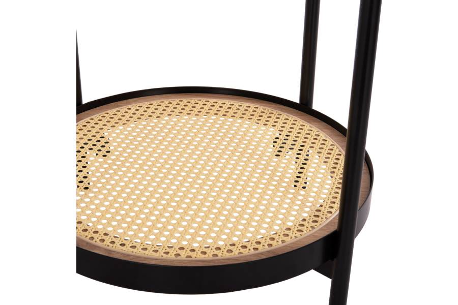 ΒΟΗΘΗΤΙΚΟ ΤΡΑΠΕΖΙ SEITZ HM18031 ΓΥΑΛΙ TOP-ΜΕΤΑΛΛΟ-RATTAN ΣΕ ΦΥΣΙΚΟ Φ50x55,5Υεκ.