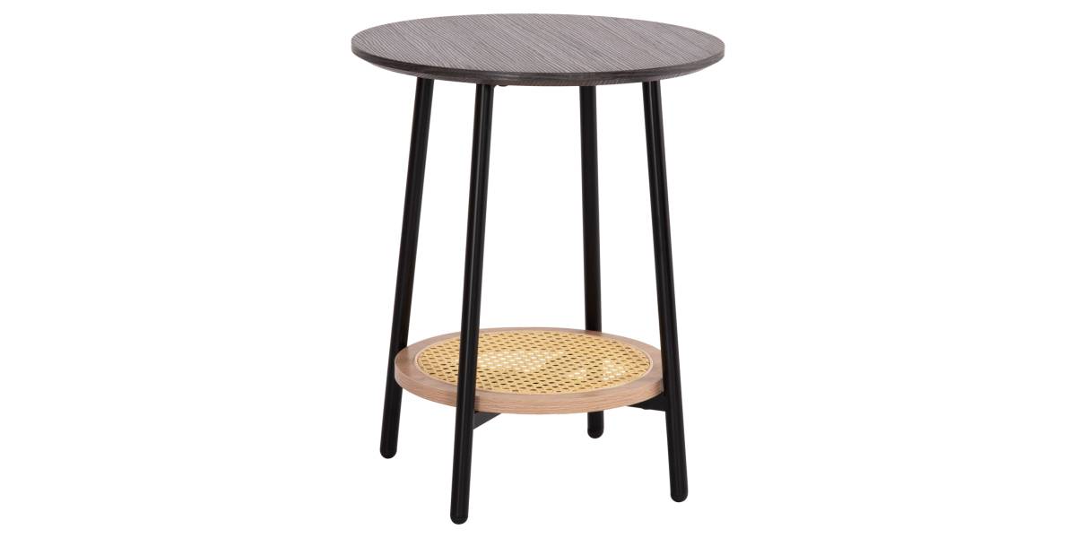 ΒΟΗΘΗΤΙΚΟ ΤΡΑΠΕΖAKI SEWELL HM18034 MDF ΣΕ ZEBRANO-ΜΕΤΑΛΛΙΚΑ ΠΟΔΙΑ-WICKER Φ45x55Υεκ