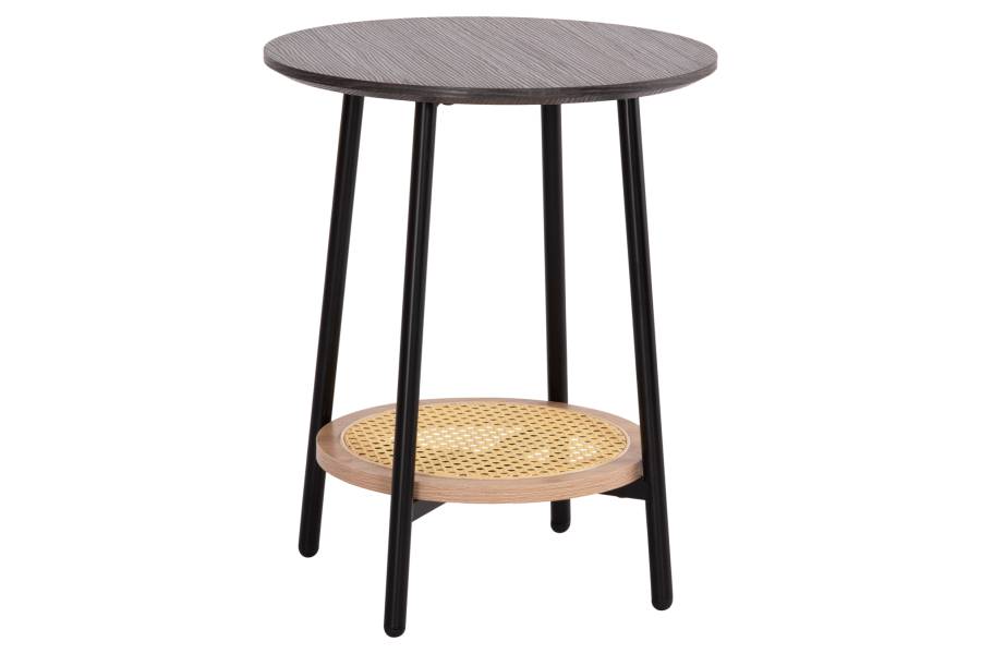 ΒΟΗΘΗΤΙΚΟ ΤΡΑΠΕΖAKI SEWELL HM18034 MDF ΣΕ ZEBRANO-ΜΕΤΑΛΛΙΚΑ ΠΟΔΙΑ-WICKER Φ45x55Υεκ