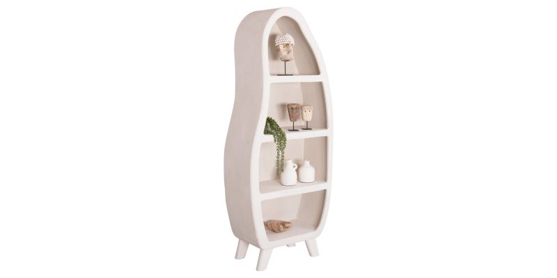ΡΑΦΙΕΡΑ ΣΕΙΡΑ SANTORINI HM18067 MDF ΣΕ ΥΠΟΛΕΥΚΟ ΧΡΩΜΑ 80x38x196Υεκ.