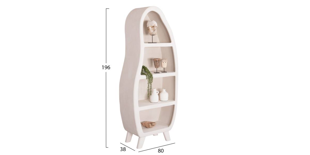 ΡΑΦΙΕΡΑ ΣΕΙΡΑ SANTORINI HM18067 MDF ΣΕ ΥΠΟΛΕΥΚΟ ΧΡΩΜΑ 80x38x196Υεκ.