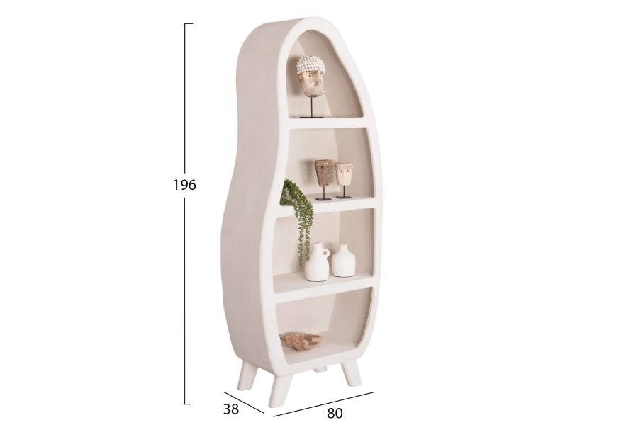 ΡΑΦΙΕΡΑ ΣΕΙΡΑ SANTORINI HM18067 MDF ΣΕ ΥΠΟΛΕΥΚΟ ΧΡΩΜΑ 80x38x196Υεκ.