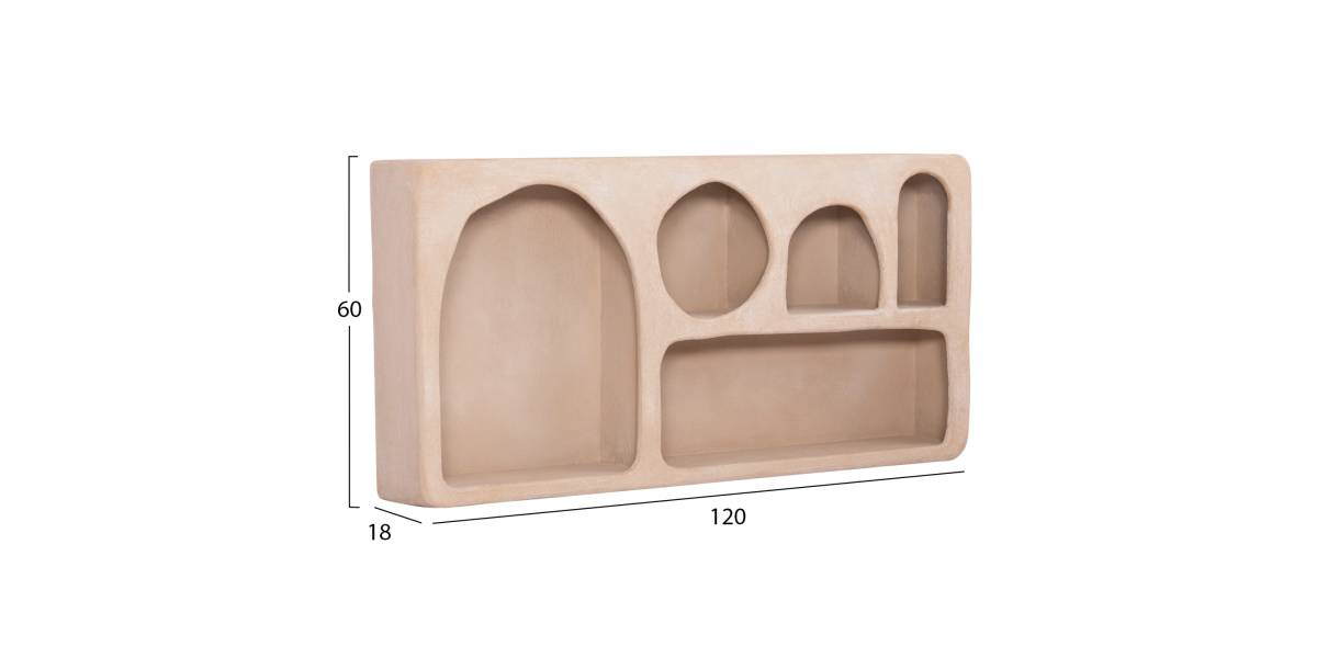 ΡΑΦΙ ΤΟΙΧΟΥ ΣΕΙΡΑ SANTORINI HM18063.02 MDF ΣΕ ΚΑΦΕ 120x18x60Υεκ.