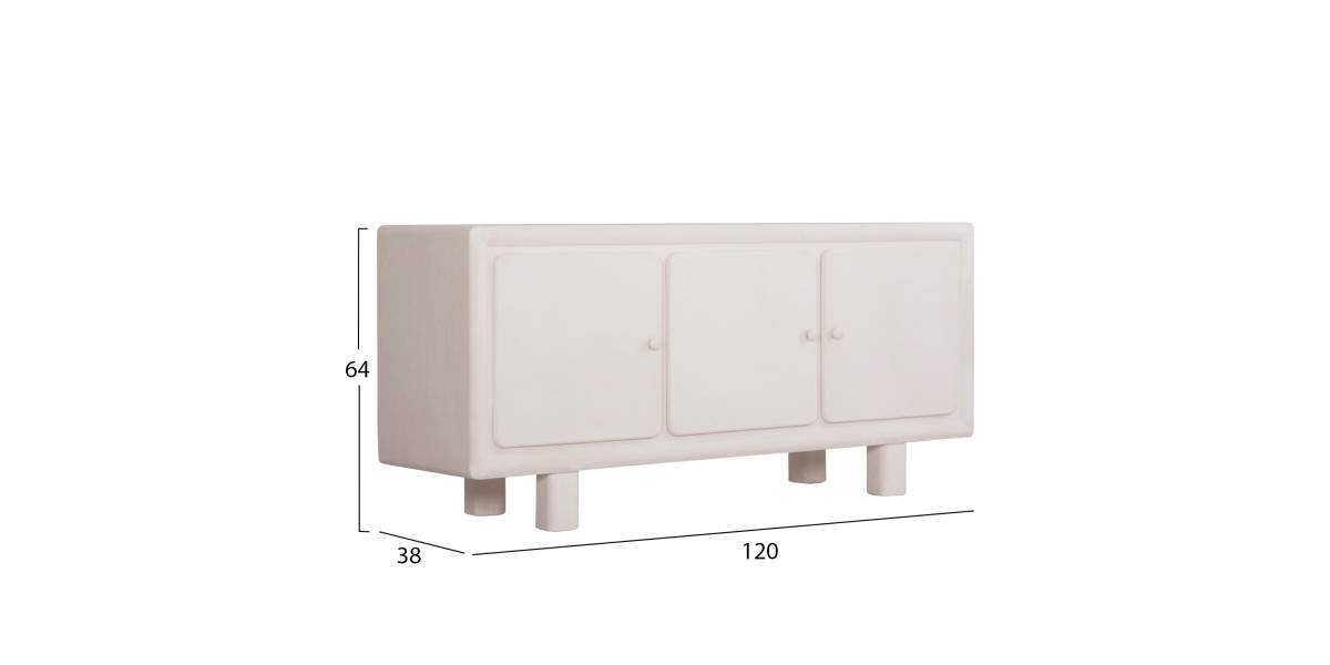 ΜΠΟΥΦΕΣ ΣΕΙΡΑ SANTORINI HM18068 MDF ΣΕ ΥΠΟΛΕΥΚΟ ΧΡΩΜΑ-3 ΠΟΡΤΕΣ 140x38x64Υεκ.