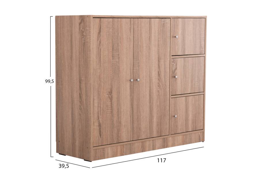 ΝΤΟΥΛΑΠΙ ΜΕ 4 ΑΠΟΘ.ΧΩΡΟΥΣ MATIN HM2480.02 SONAMA OAK ΜΕΛΑΜΙΝΗ 117x39,5x99,5Υεκ