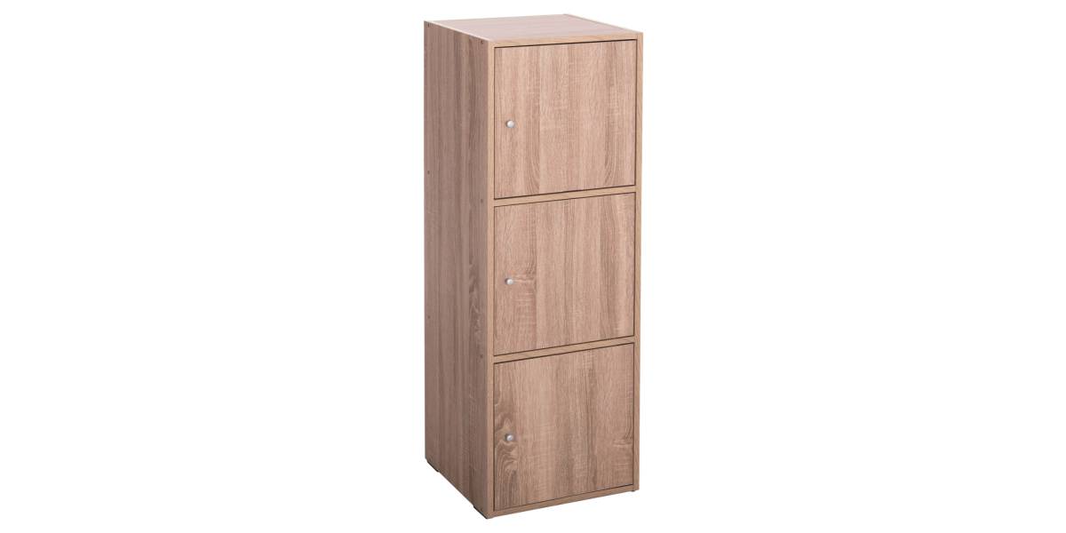ΝΤΟΥΛΑΠΙ ΜΕ 3 ΑΠΟΘ. ΧΩΡΟΥΣ SORIANO HM9939.11 SONAMA OAK ΜΕΛΑΜΙΝΗ 40x39x119Υεκ.
