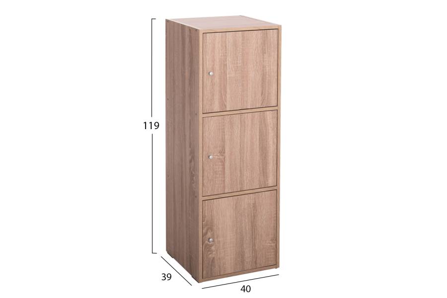 ΝΤΟΥΛΑΠΙ ΜΕ 3 ΑΠΟΘ. ΧΩΡΟΥΣ SORIANO HM9939.11 SONAMA OAK ΜΕΛΑΜΙΝΗ 40x39x119Υεκ.