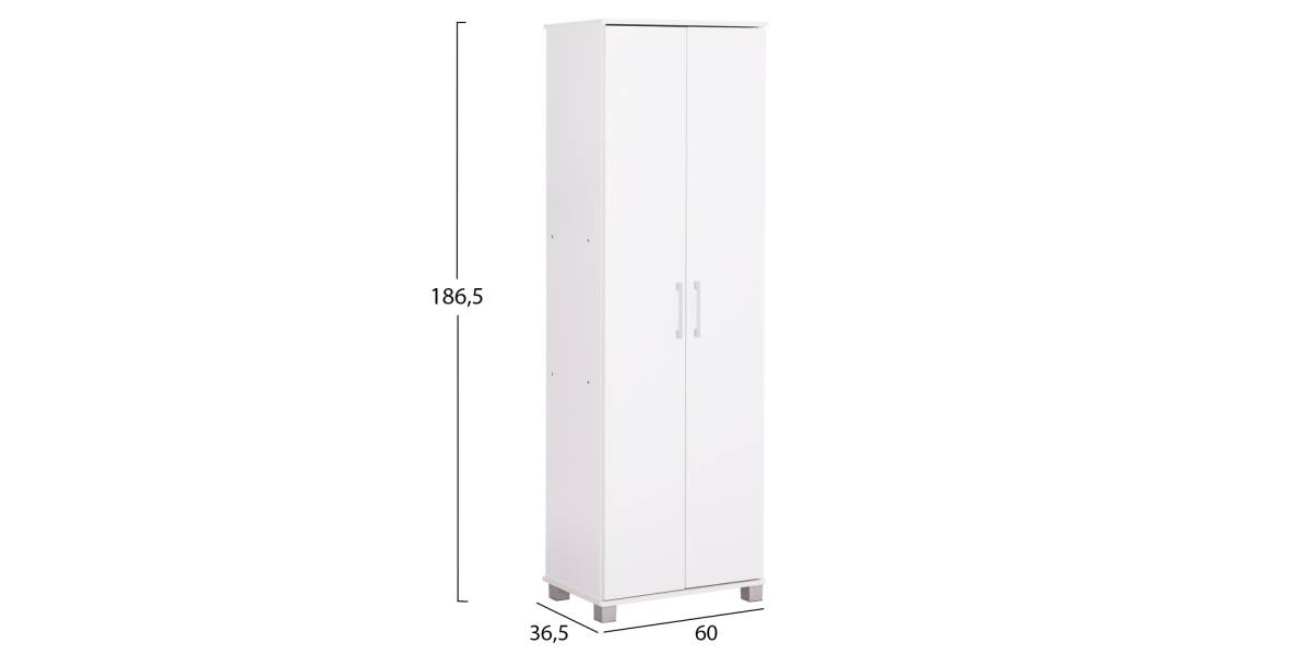 ΠΑΠΟΥΤΣΟΘΗΚΗ-ΝΤΟΥΛΑΠΑ CLUSE HM2403.03 ΜΕΛΑΜΙΝΗ ΛΕΥΚΟ ΧΡΩΜΑ 60Χ36,5Χ186,5Υεκ.