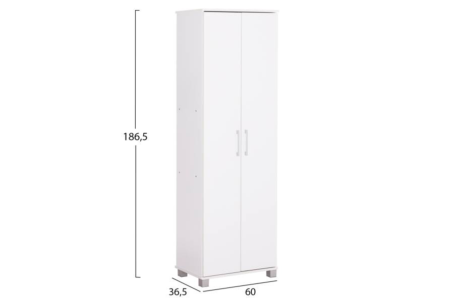 ΠΑΠΟΥΤΣΟΘΗΚΗ-ΝΤΟΥΛΑΠΑ CLUSE HM2403.03 ΜΕΛΑΜΙΝΗ ΛΕΥΚΟ ΧΡΩΜΑ 60Χ36,5Χ186,5Υεκ.