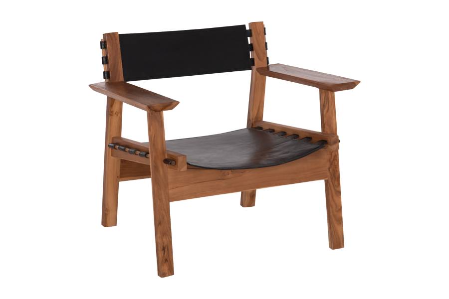 ΠΟΛΥΘΡΟΝΑ KONNA HM9928.01 TEAK ΞΥΛΟ ΣΕ ΦΥΣΙΚΟ-ΔΕΡΜΑ ΑΓΕΛΑΔΟΣ ΣΕ ΜΑΥΡΟ 80x64x73Υεκ.