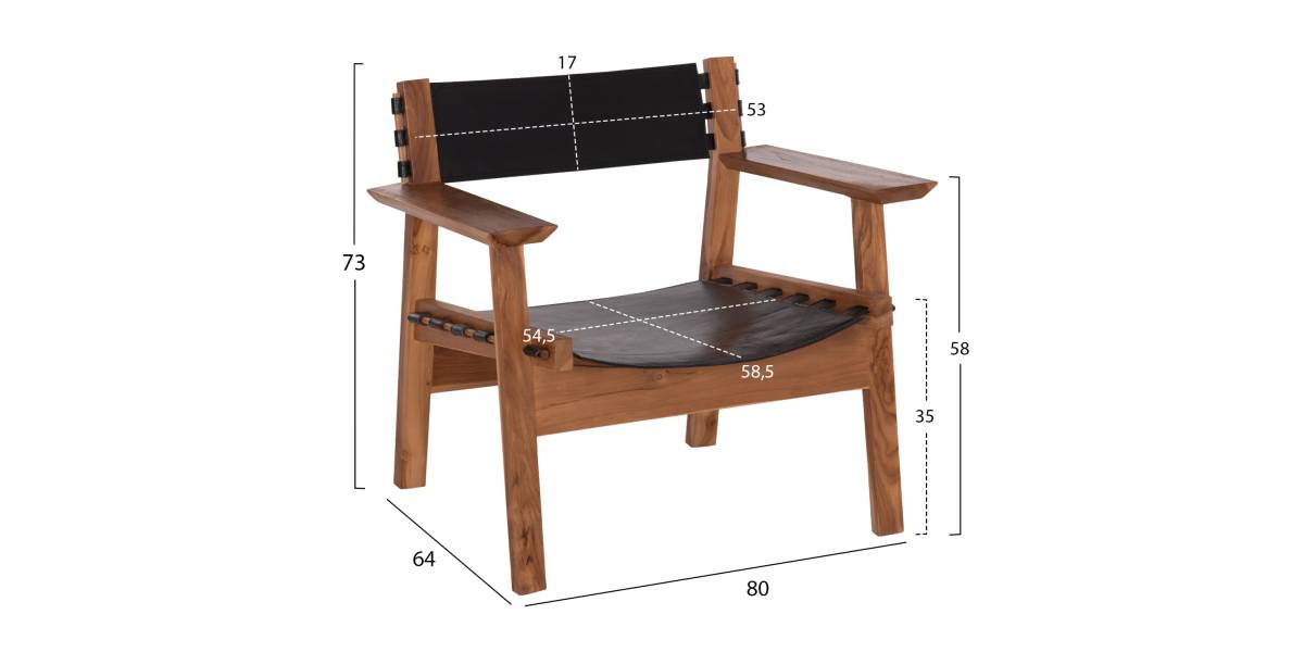 ΠΟΛΥΘΡΟΝΑ KONNA HM9928.01 TEAK ΞΥΛΟ ΣΕ ΦΥΣΙΚΟ-ΔΕΡΜΑ ΑΓΕΛΑΔΟΣ ΣΕ ΜΑΥΡΟ 80x64x73Υεκ.