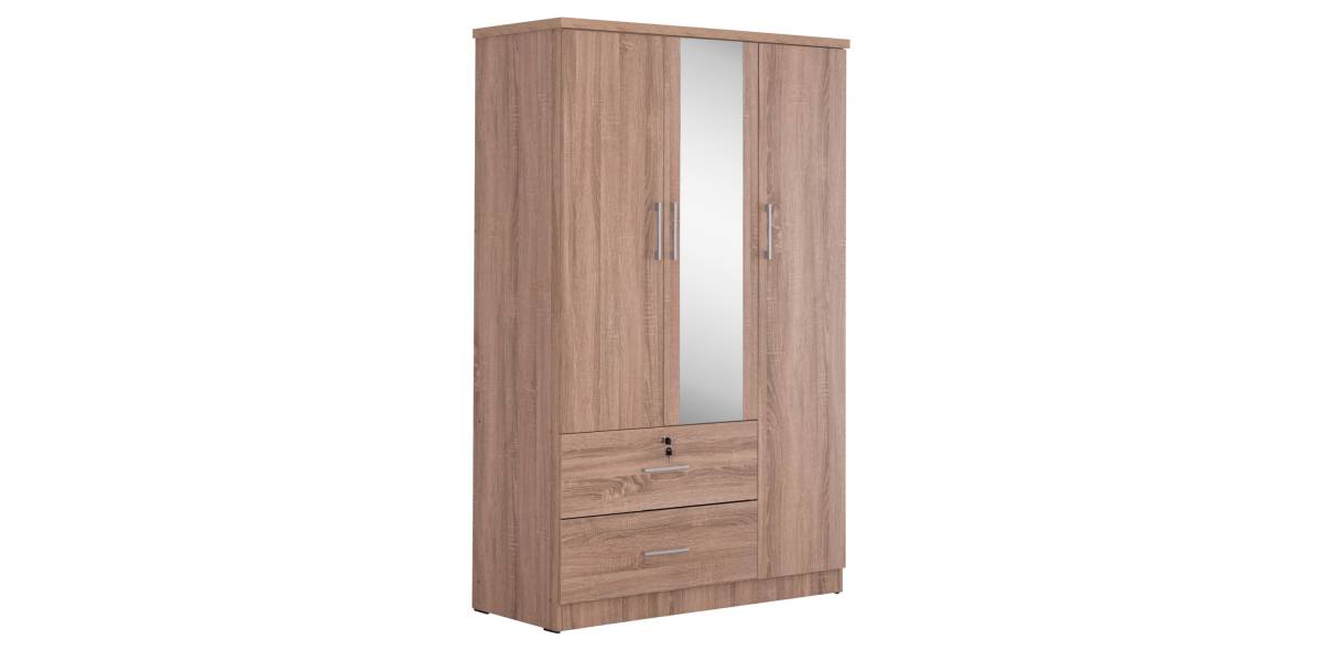ΝΤΟΥΛΑΠΑ ΜΕ ΚΑΘΡΕΦΤΗ & ΣΥΡΤΑΡΙΑ JARRY HM2485.11 SONAMA OAK ΜΕΛΑΜΙΝΗ 119x48x183Υεκ