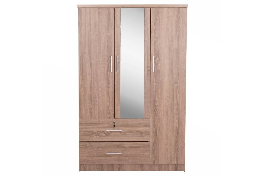 ΝΤΟΥΛΑΠΑ ΜΕ ΚΑΘΡΕΦΤΗ & ΣΥΡΤΑΡΙΑ JARRY HM2485.11 SONAMA OAK ΜΕΛΑΜΙΝΗ 119x48x183Υεκ