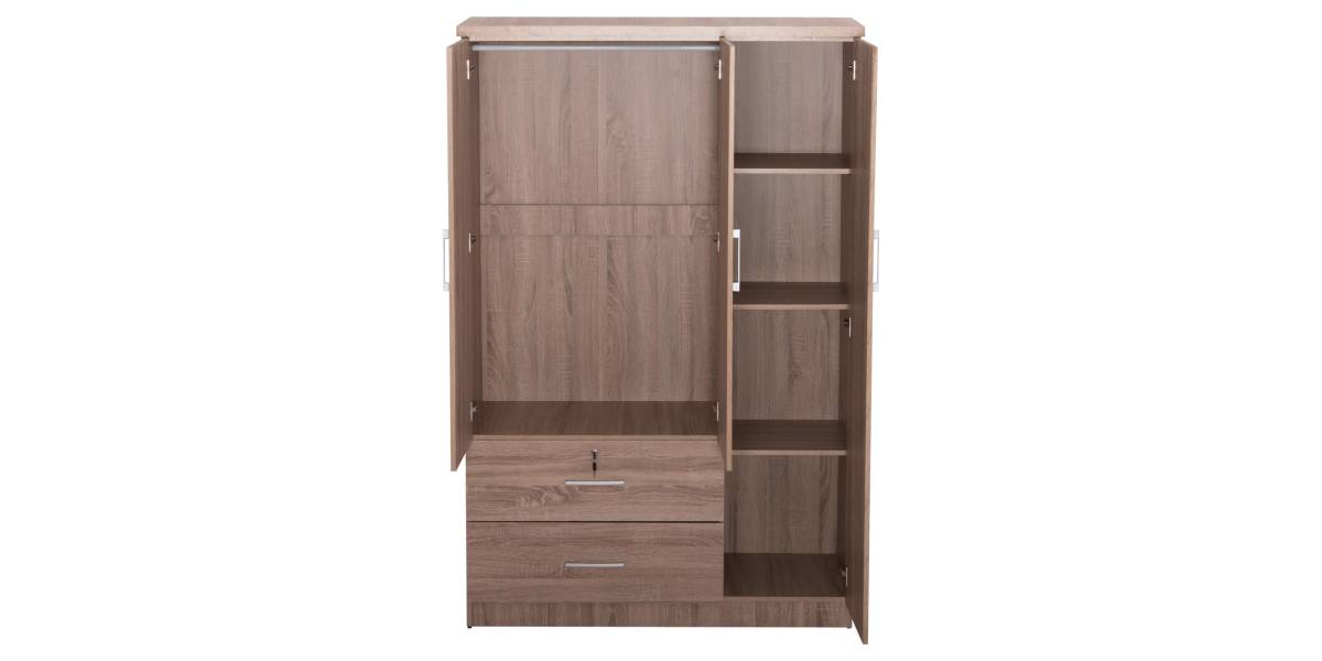 ΝΤΟΥΛΑΠΑ ΜΕ ΚΑΘΡΕΦΤΗ & ΣΥΡΤΑΡΙΑ JARRY HM2485.11 SONAMA OAK ΜΕΛΑΜΙΝΗ 119x48x183Υεκ