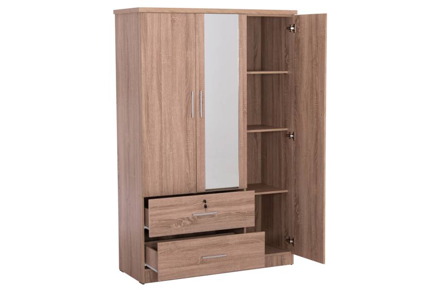 ΝΤΟΥΛΑΠΑ ΜΕ ΚΑΘΡΕΦΤΗ & ΣΥΡΤΑΡΙΑ JARRY HM2485.11 SONAMA OAK ΜΕΛΑΜΙΝΗ 119x48x183Υεκ