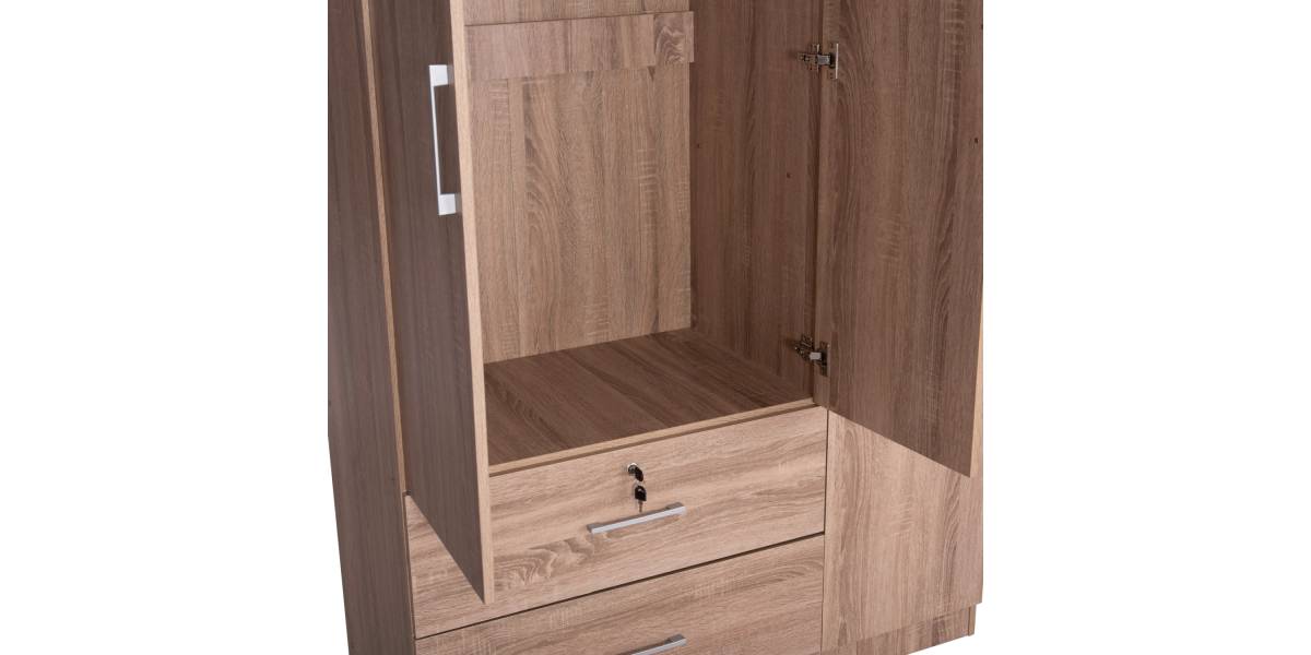 ΝΤΟΥΛΑΠΑ ΜΕ ΚΑΘΡΕΦΤΗ & ΣΥΡΤΑΡΙΑ JARRY HM2485.11 SONAMA OAK ΜΕΛΑΜΙΝΗ 119x48x183Υεκ
