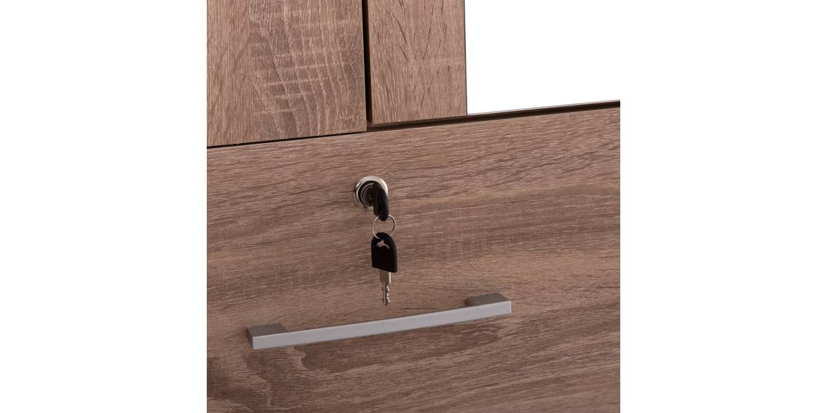 ΝΤΟΥΛΑΠΑ ΜΕ ΚΑΘΡΕΦΤΗ & ΣΥΡΤΑΡΙΑ JARRY HM2485.11 SONAMA OAK ΜΕΛΑΜΙΝΗ 119x48x183Υεκ