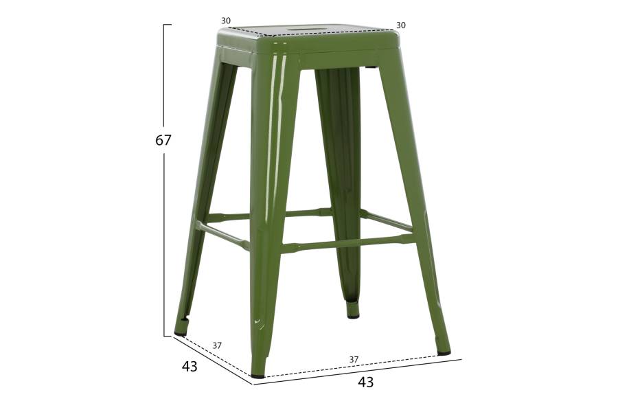 ΣΚΑΜΠΟ ΜΕΣΑΙΟΥ ΥΨΟΥΣ ΜΕΤΑΛΛΙΚΟ MELITA-PRO HM8573.53 ΣΕ LIGHT OLIVE GREEN 43x43x67Υεκ.