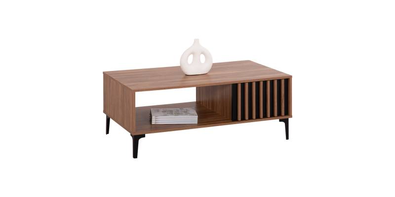 ΤΡΑΠΕΖΙ ΣΑΛΟΝΙΟΥ ΣΕΙΡΑ HARRY HM18007.01 ΜΕΛΑΜΙΝΗ ΦΥΣΙΚΟ ΞΥΛΟΥ-ΜΑΥΡΟ 110x60x43,5Υεκ.