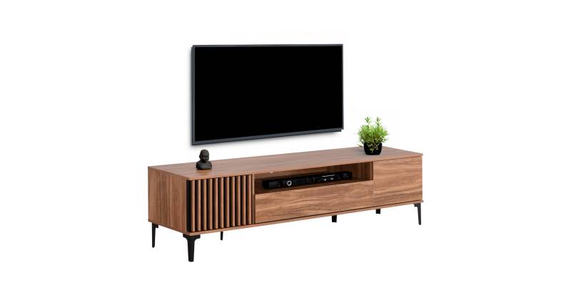 ΕΠΙΠΛΟ ΤΗΛΕΟΡΑΣΗΣ ΣΕΙΡΑ HARRY HM18008.01 ΜΕΛΑΜΙΝΗ ΦΥΣΙΚΟ ΞΥΛΟΥ-ΜΑΥΡΟ 200x40x47,5Υεκ.