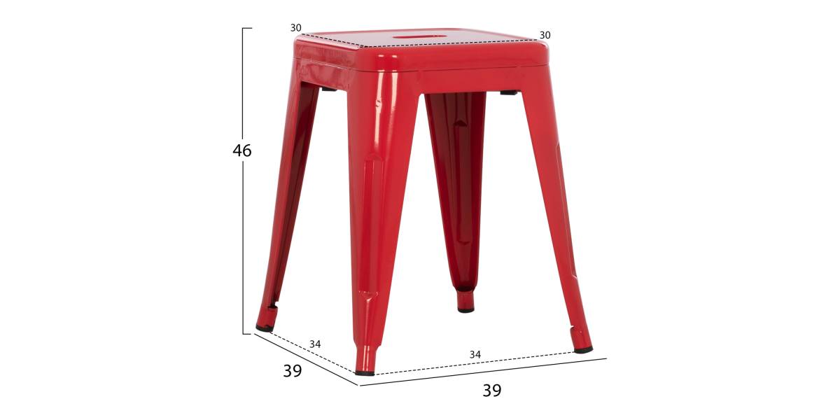 ΣΚΑΜΠΟ ΜΕΤΑΛΛΙΚΟ MELITA HM0096.44 ΣΕ ΚΟΚΚΙΝΟ ΧΡΩΜΑ 37x37x45Υεκ.