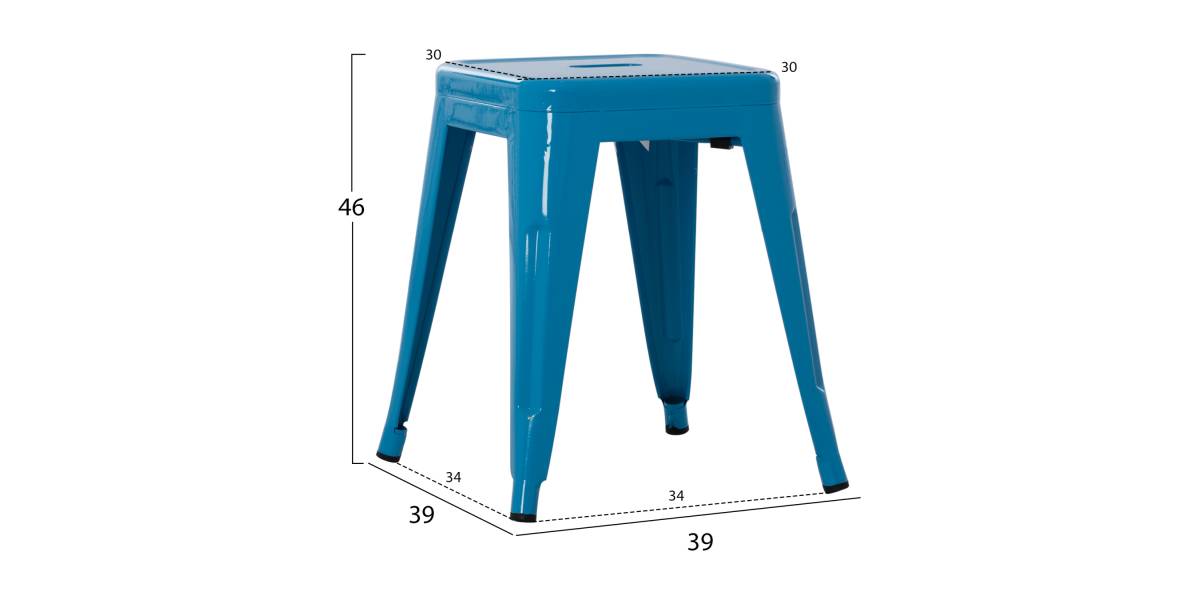 ΣΚΑΜΠΟ ΜΕΤΑΛΛΙΚΟ MELITA HM0096.48 ΣΕ ΜΠΛΕ ΧΡΩΜΑ 37x37x45Υεκ.