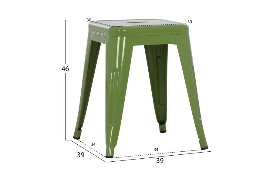 ΣΚΑΜΠΟ ΜΕΤΑΛΛΙΚΟ MELITA HM0096.53 ΣΕ LIGHT OLIVE GREEN ΧΡΩΜΑ 37x37x45Υεκ.
