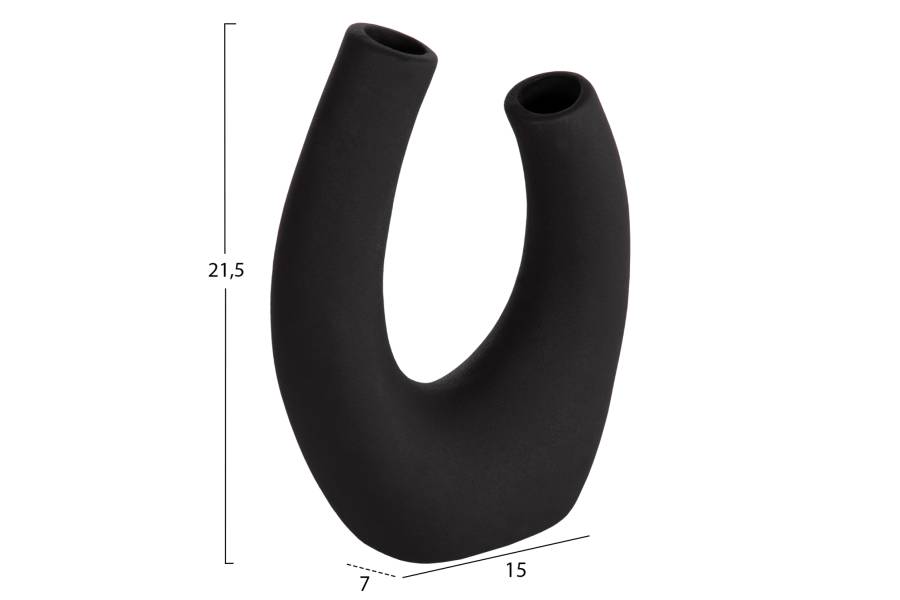 ΕΠΙΤΡΑΠΕΖΙΟ ΚΕΡΑΜΙΚΟ ΔΙΑΚΟΣΜΗΤΙΚΟ ELLIPTO HM4643.02 ΜΑΥΡΟ ΜΑΤ 15x7x21,5Υεκ