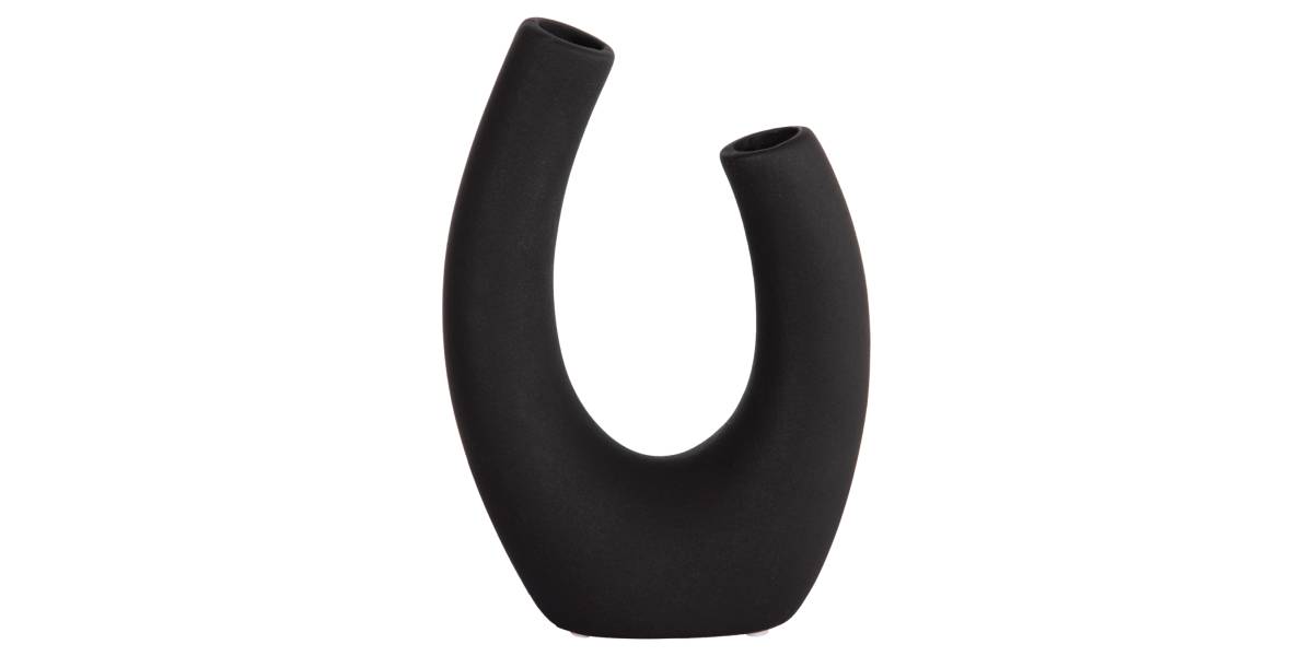 ΕΠΙΤΡΑΠΕΖΙΟ ΚΕΡΑΜΙΚΟ ΔΙΑΚΟΣΜΗΤΙΚΟ ELLIPTO HM4643.02 ΜΑΥΡΟ ΜΑΤ 15x7x21,5Υεκ