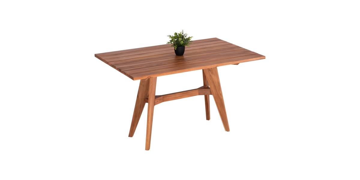 ΤΡΑΠΕΖΙ ΟΡΘΟΓΩΝΙΟ LEO HM6137 ΜΑΣΙΦ ΞΥΛΟ ΤΕΑΚ 130x80x76Υεκ.