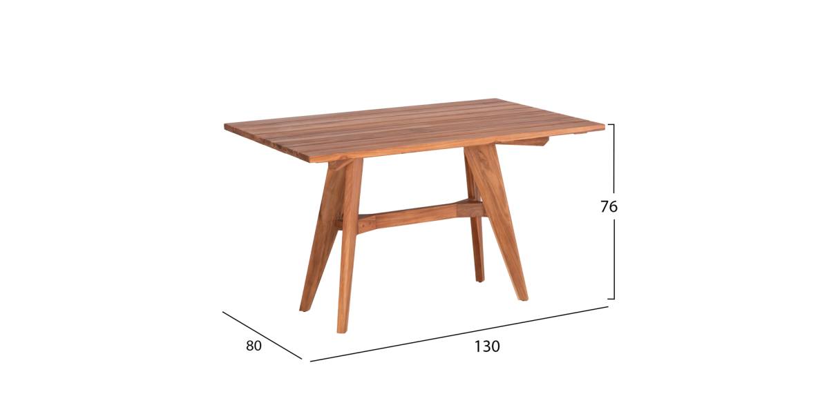 ΤΡΑΠΕΖΙ ΟΡΘΟΓΩΝΙΟ LEO HM6137 ΜΑΣΙΦ ΞΥΛΟ ΤΕΑΚ 130x80x76Υεκ.