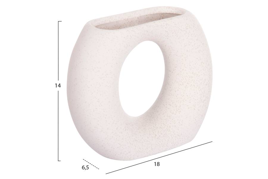 ΕΠΙΤΡΑΠΕΖΙΟ ΚΕΡΑΜΙΚΟ ΔΙΑΚΟΣΜΗΤΙΚΟ ELLIPTO HM4646.01 ΥΠΟΛΕΥΚΟ ΚΡΥΣΤΑΛΛΙΚΟ 18x6,5x14Υεκ