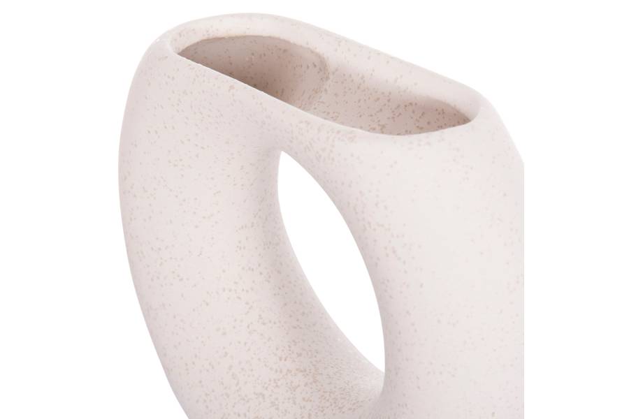 ΕΠΙΤΡΑΠΕΖΙΟ ΚΕΡΑΜΙΚΟ ΔΙΑΚΟΣΜΗΤΙΚΟ ELLIPTO HM4646.01 ΥΠΟΛΕΥΚΟ ΚΡΥΣΤΑΛΛΙΚΟ 18x6,5x14Υεκ