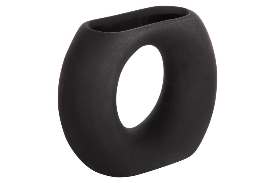 ΕΠΙΤΡΑΠΕΖΙΟ ΚΕΡΑΜΙΚΟ ΔΙΑΚΟΣΜΗΤΙΚΟ ELLIPTO HM4646.02 ΜΑΥΡΟ ΜΑΤ 18x6,5x14Υεκ