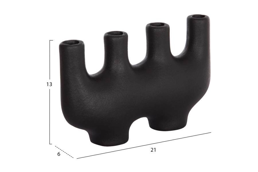 ΕΠΙΤΡΑΠΕΖΙΟ ΚΕΡΑΜΙΚΟ ΔΙΑΚΟΣΜΗΤΙΚΟ MANI HM4641.02 ΜΑΥΡΟ ΜΑΤ 21x6x13Υεκ