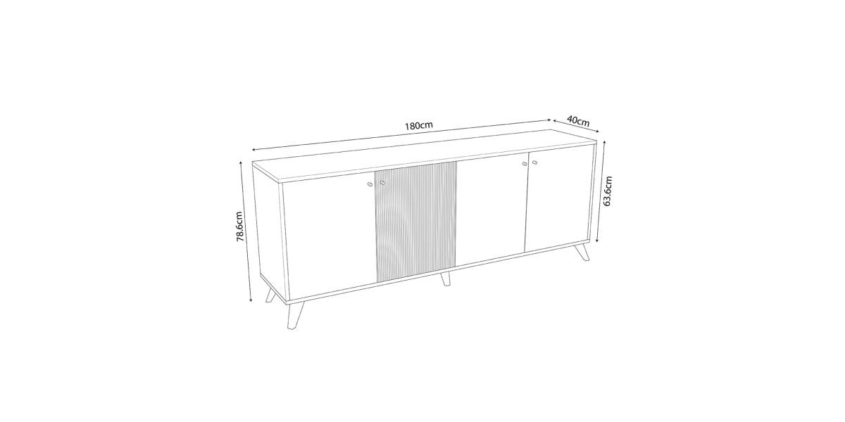 ΜΠΟΥΦΕΣ ΜΕΛΑΜΙΝΗΣ KRUDEN HM9446.11 ΜΑΥΡΟ-ΦΥΣΙΚΟ 180x40x78.6Υεκ.